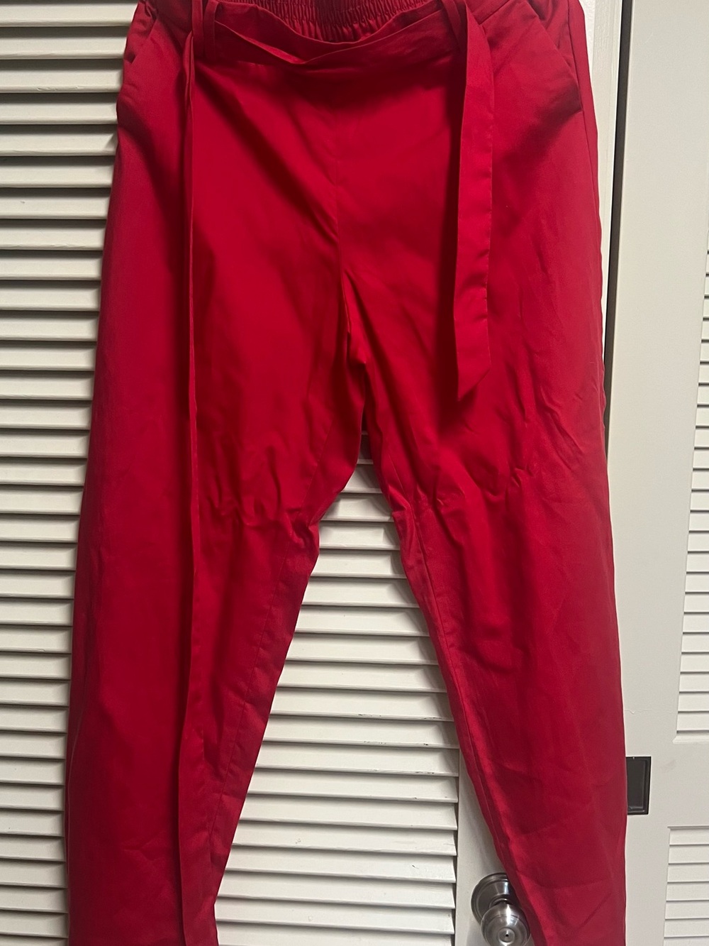 Talbots Red Wide Leg Pants with belt.